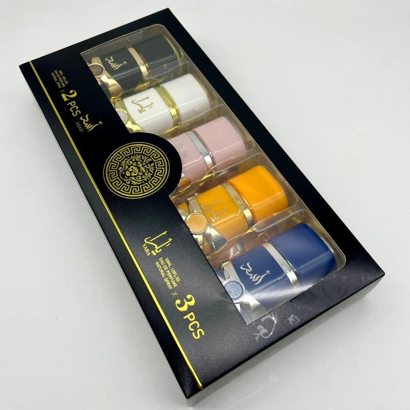 Lattafa Asad & Yara Perfume Set 5PCS (30ML) – Long-Lasting Unisex Arabian Fragrance Gift