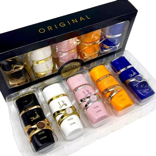 Lattafa Asad & Yara Perfume Set 5PCS (30ML) – Long-Lasting Unisex Arabian Fragrance Gift