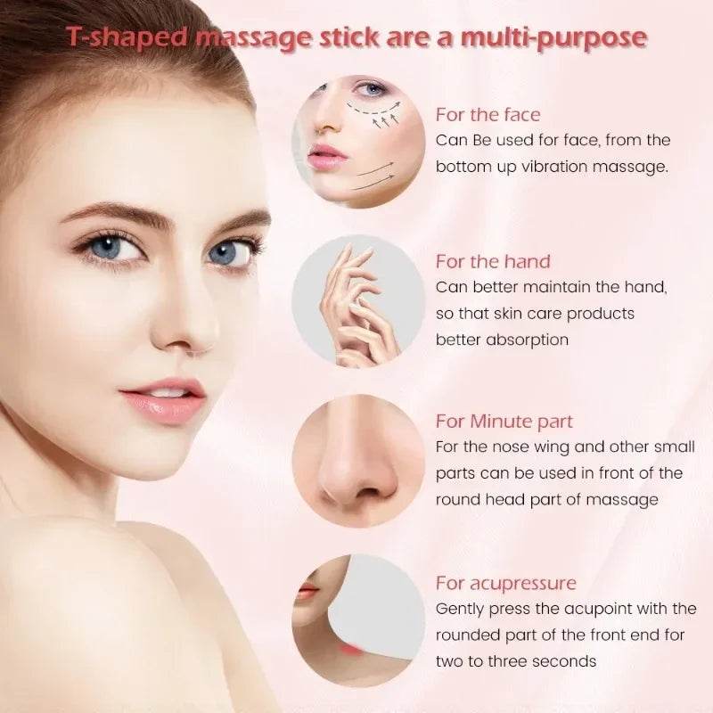 24K Gold Roller Vibrating Facial Massager Slimming Facial Skin Beauty Pulse Firming Face Massage Lift Tightening Wrinkle Bar